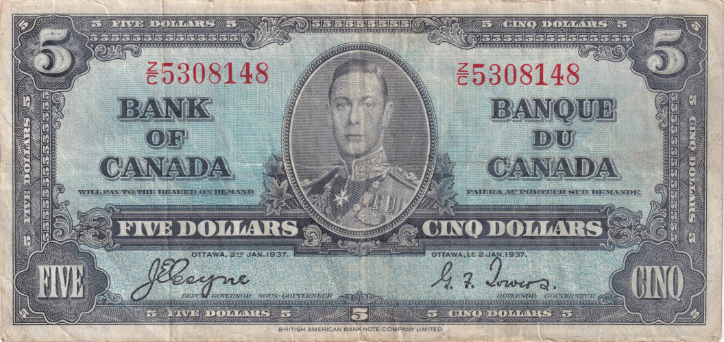 5 dollars - Bank of Canada