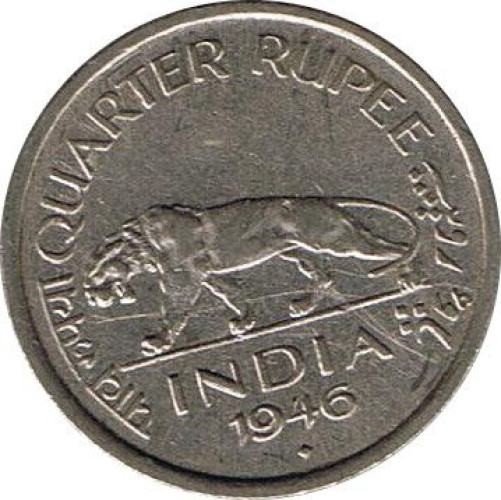 1/4 rupee - British India