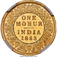 1 mohur - British India
