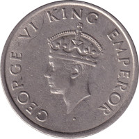 1/2 rupee - British India