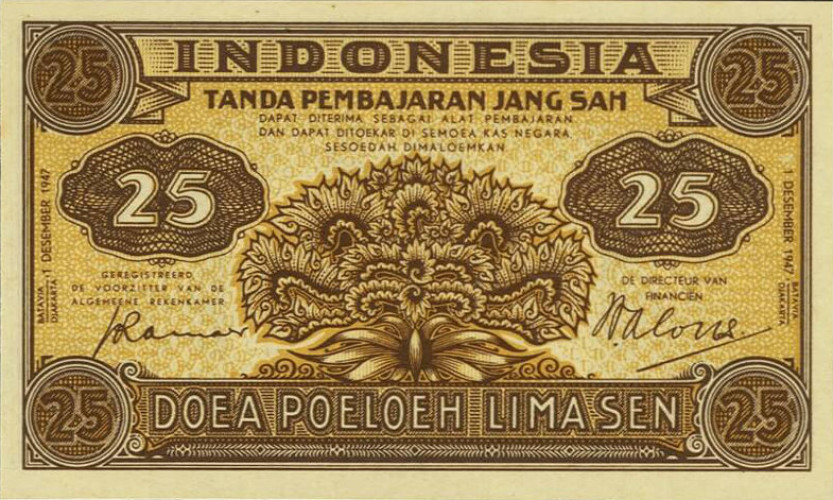 25 sen - Indonésie