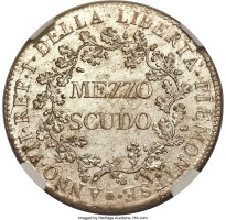 1/2 scudo - Piedmont Republic