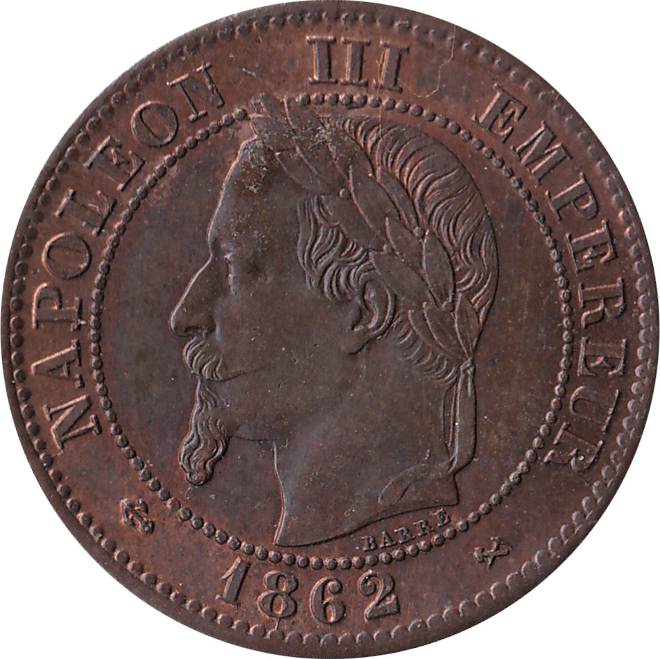 2 centimes - Napoléon III - Laureate head