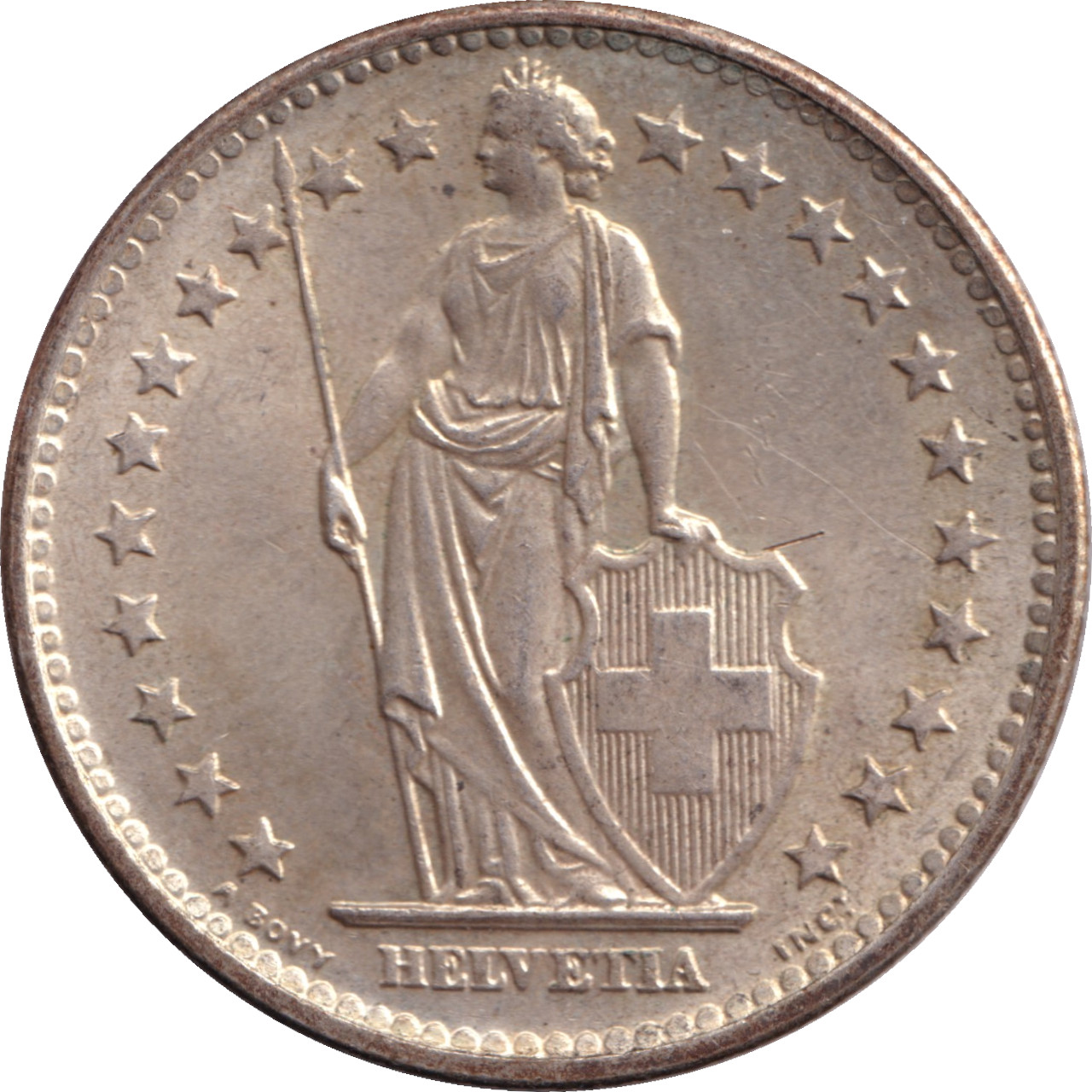 2 francs - Standing Helvetia
