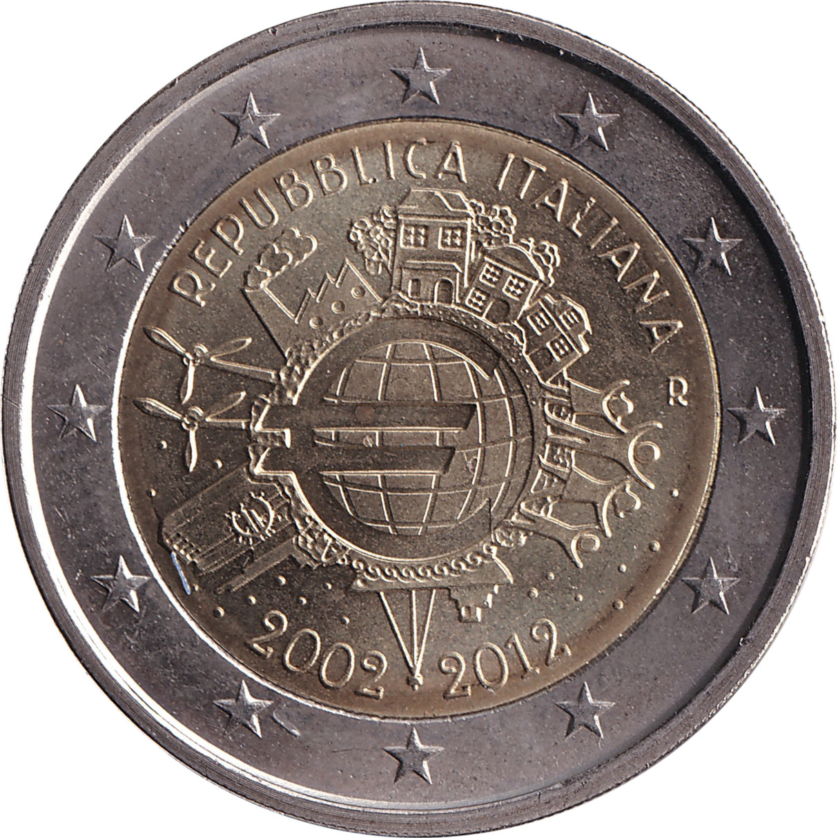 2 euro - Mise en circulation de l'Euro - Italie