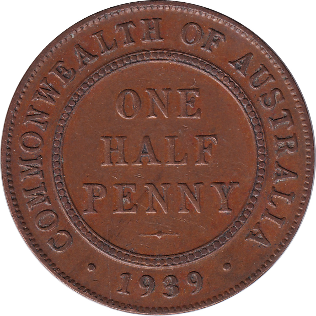 1/2 penny - George VI - Premier revers