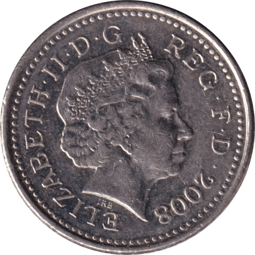 5 pence - Elizabeth II - Tête agée - Chardon