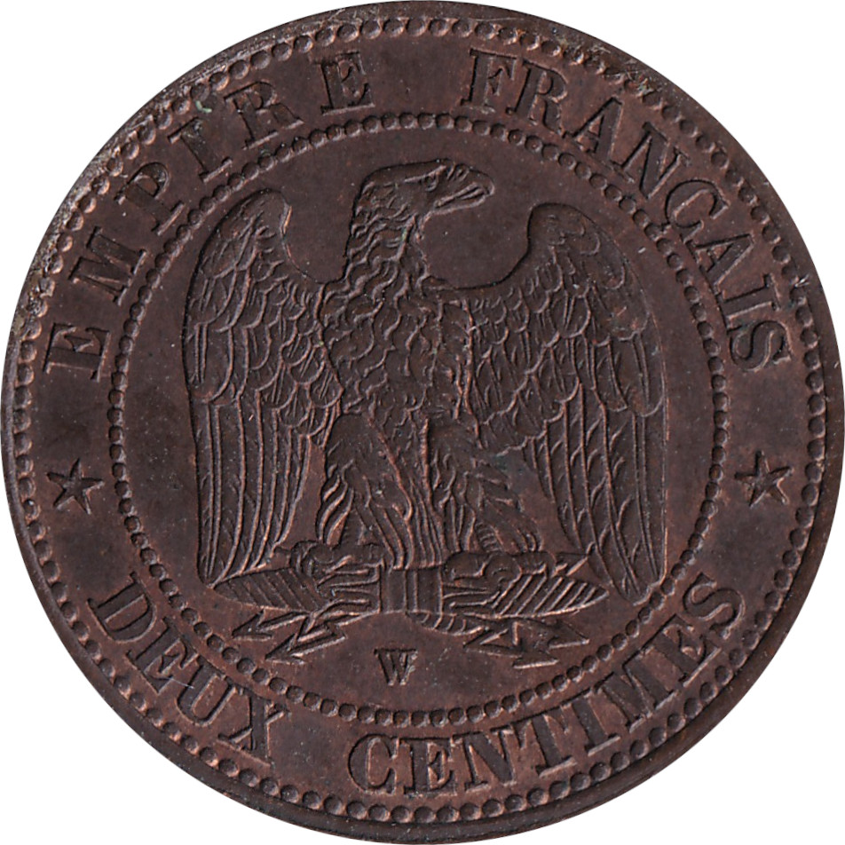 2 centimes - Napoléon III - Bare head