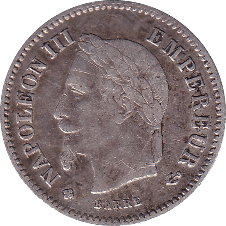 20 centimes - Napoléon III - Tête laurée - Grand module