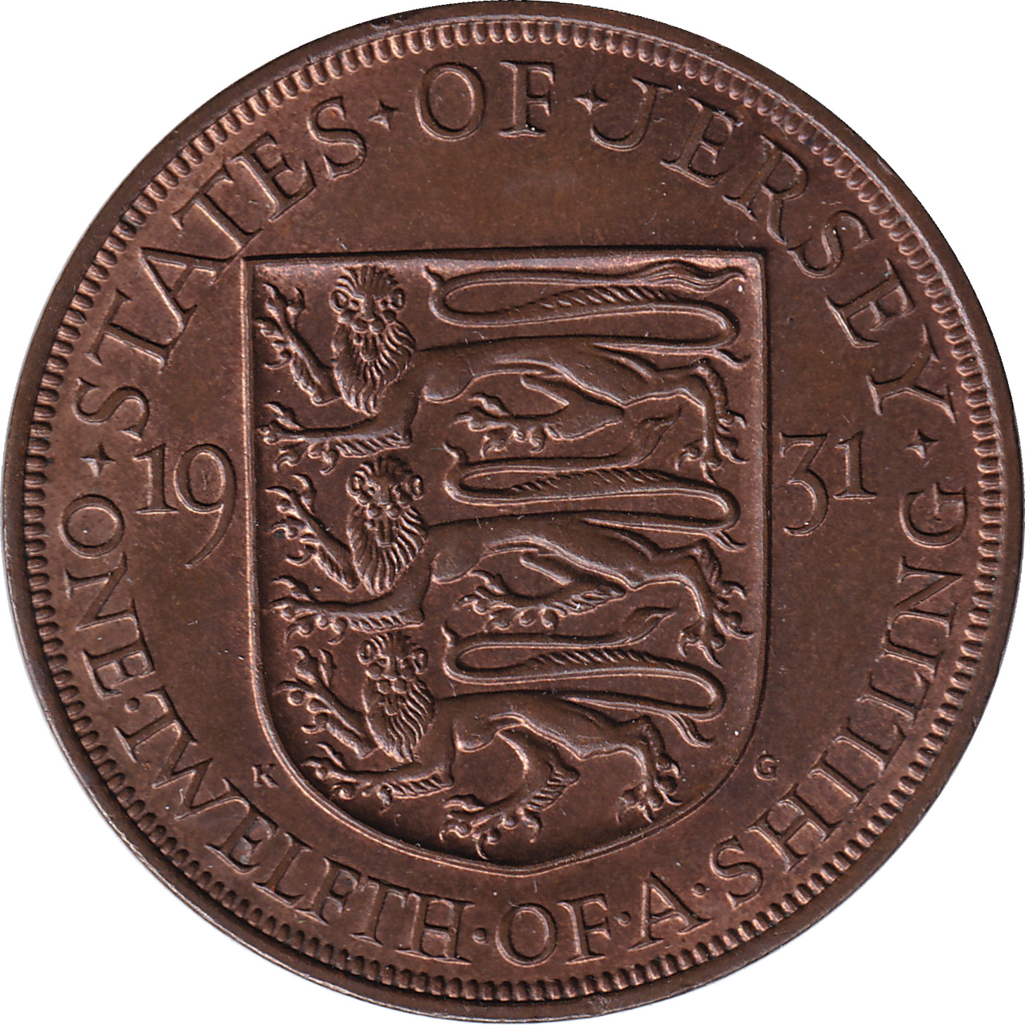 1/12 shilling - Georges V - Troisième blason