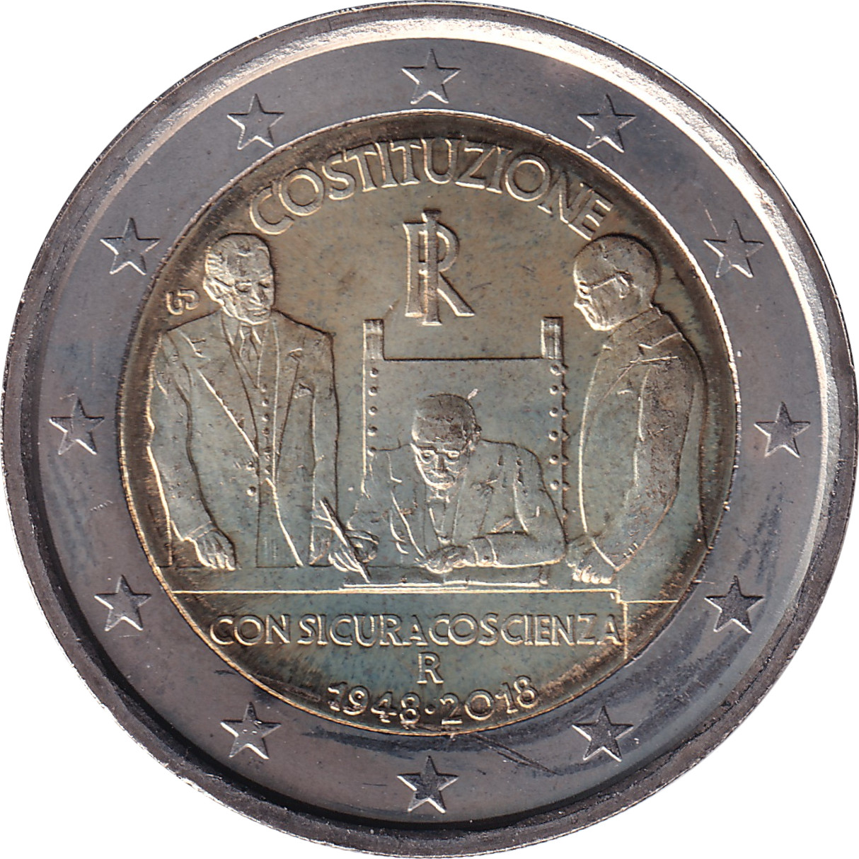 2 euro - Constitution italienne - 70 ans