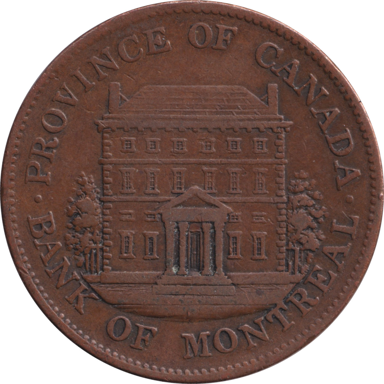 1/2 penny - Banque de Montréal - Vue de face
