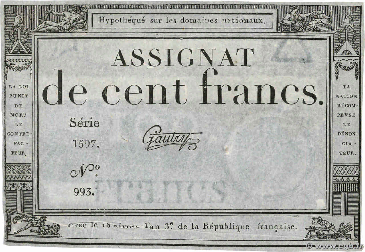 100 francs - Domaines nationaux